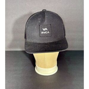 RVCA Mesh Back Trucker Hat Snapback Adjustable Black One Size Surf Skate Cap